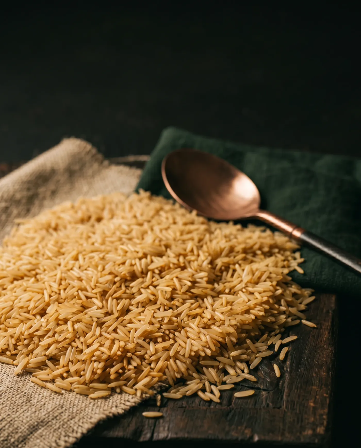 A portrait macro of long-grain 1121 golden sella basmati